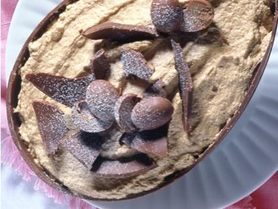 Uova di Pasqua al cioccolato ripiene al caffè